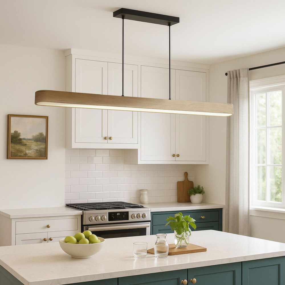 Golden Lighting Silva 1-Light Pendant in Black and Driftwood, , large