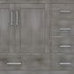 Lexora Home Jacques 84" Double Bathroom Vanity in Distressed Grey with 2 cm White Carrara Marble Top and Rectangular Sinks, , large