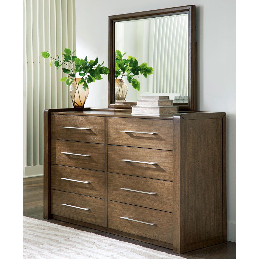 Ashley Marxmore 8 Drawer Dresser and Mirror in Brown, , large