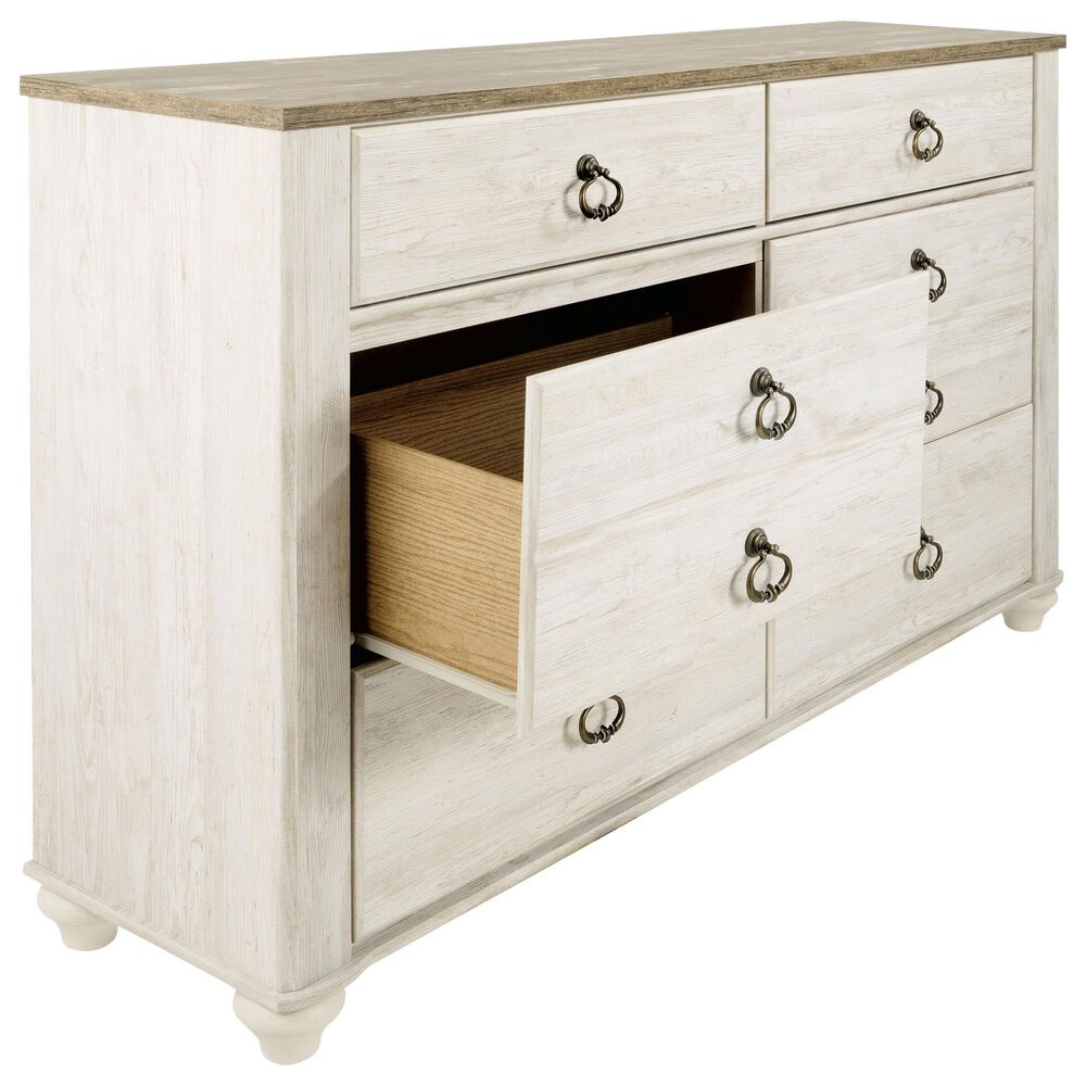 Ashley Willowton 5-Piece Queen Panel Bedroom Set in Whitewash, , large