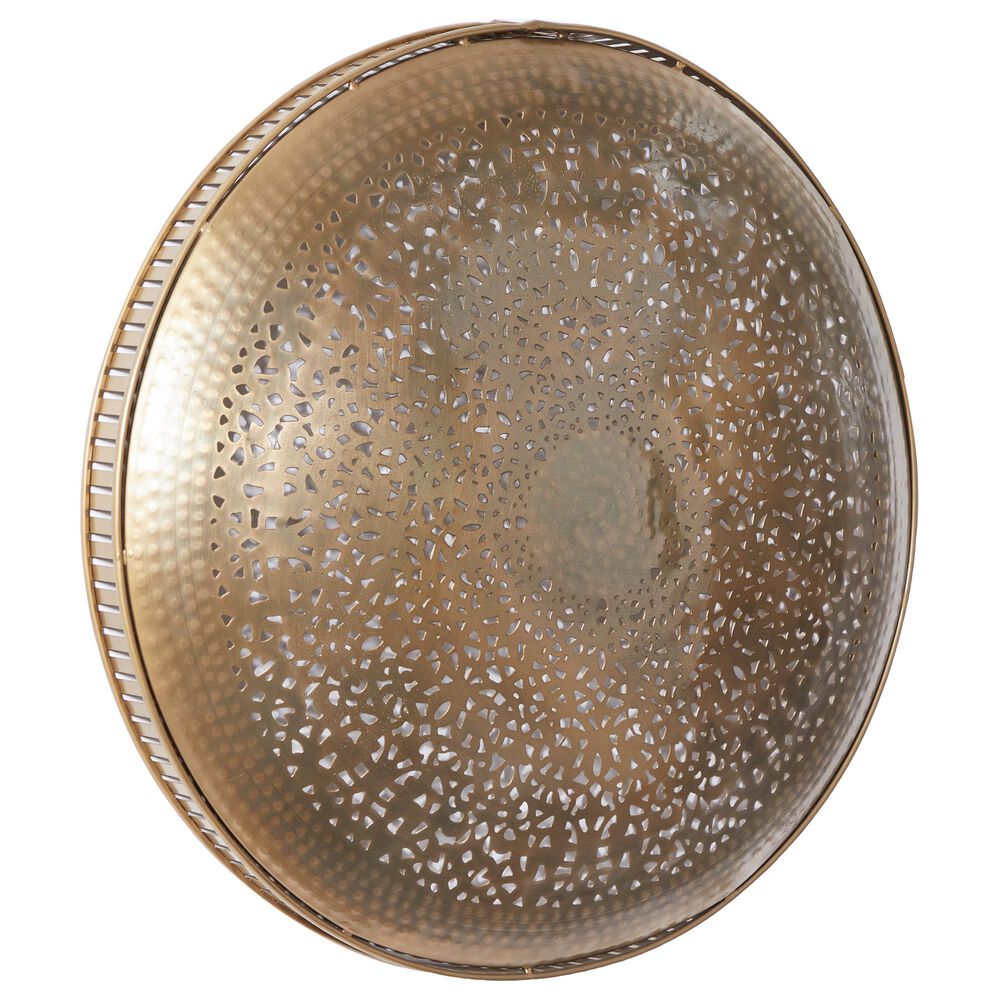 Maple and Jade Eclectic Round Metal Wall Decor in Bronze, , large