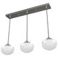 Hunter Saddle Creek 3-Light Linear Pendant Cluster with White Shade in Brushed Nickel, , large