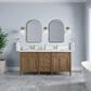 James Martin Brittany 72" Double Bathroom Vanity in Pecan with Single Hole 3 cm White Zeus Silestone Top and Rectangular Sinks, , large