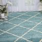 Nourison Brisbane BRI03 8"2" x 10" Aqua Area Rug, , large