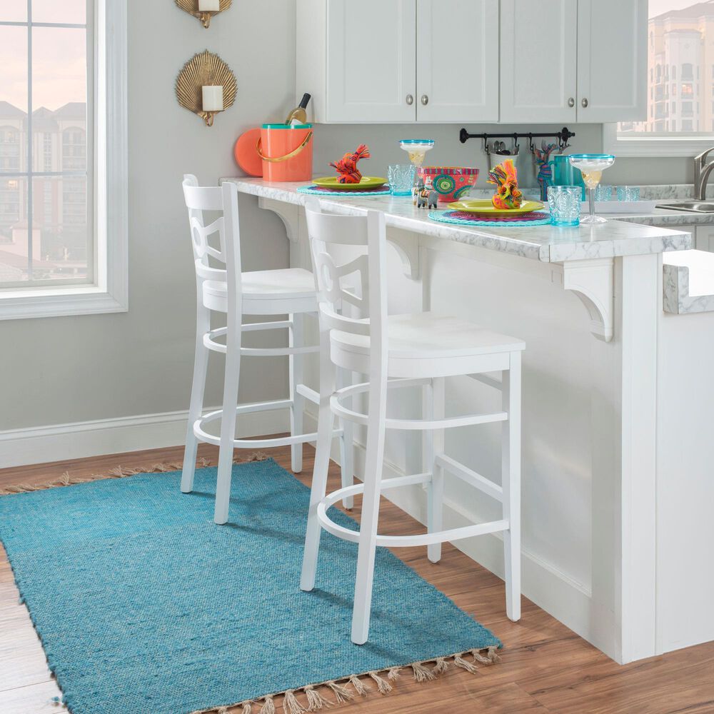 Linon Home Decor Teresa Bar Stool in White, , large