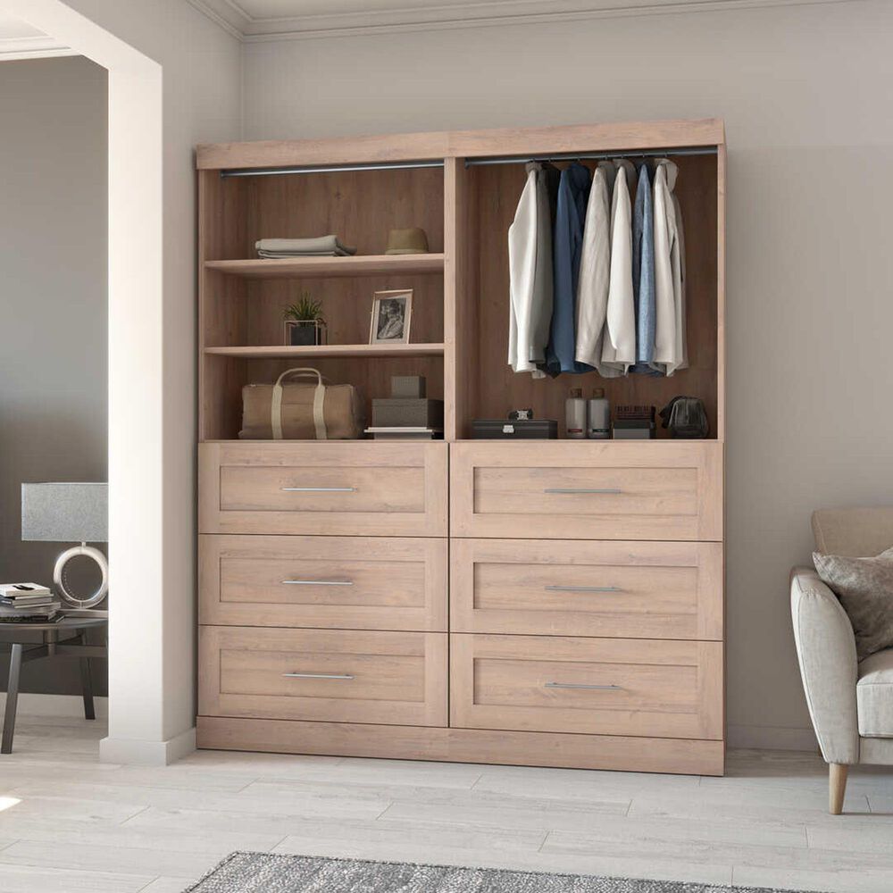Bestar Pur 72&quot; Closet Organizer in Rustic Brown, , large