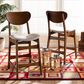 Baxton Studio Katya Counter Stool with Grey Cushion in Walnut Brown (Set of 2), , large