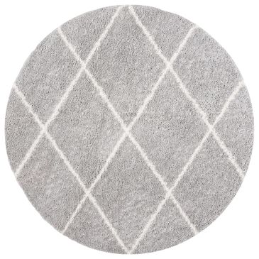 Safavieh Parma Shag PMA515G 6"7" Round Grey and Cream Area Rug, , large