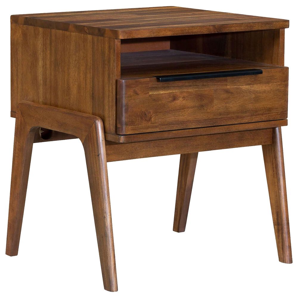 LH Imports Remix 1-Drawer Nightstand in Estelle Brown, , large