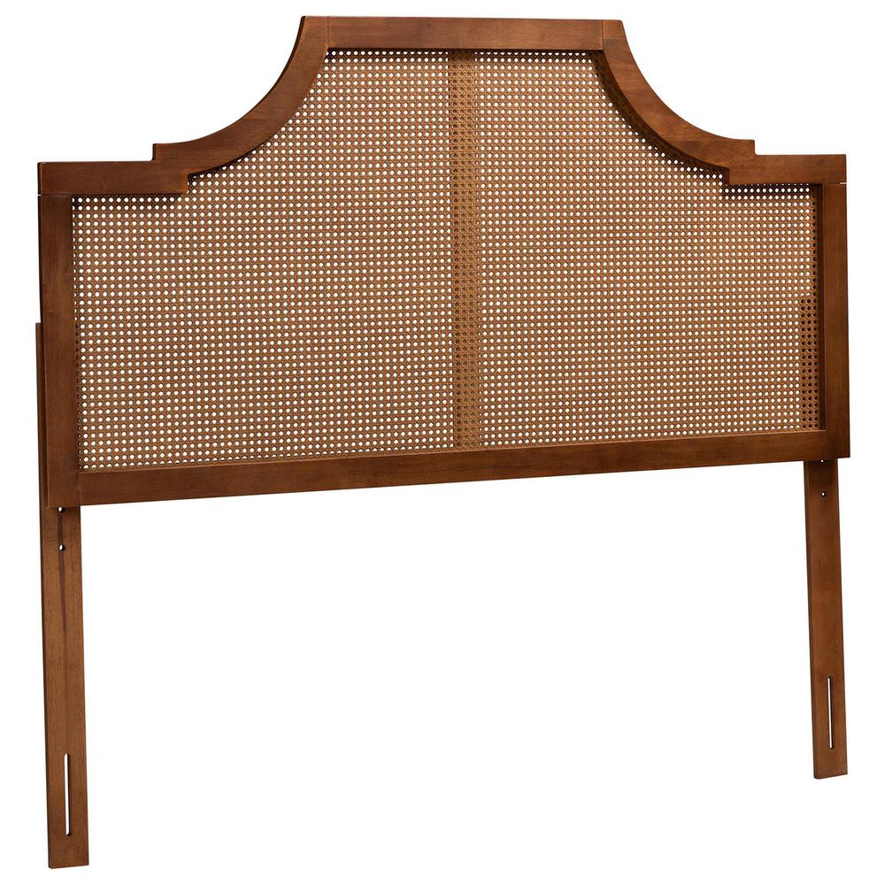 Baxton Studio Risha Queen Panel Headboard in Ash Walnut, , large