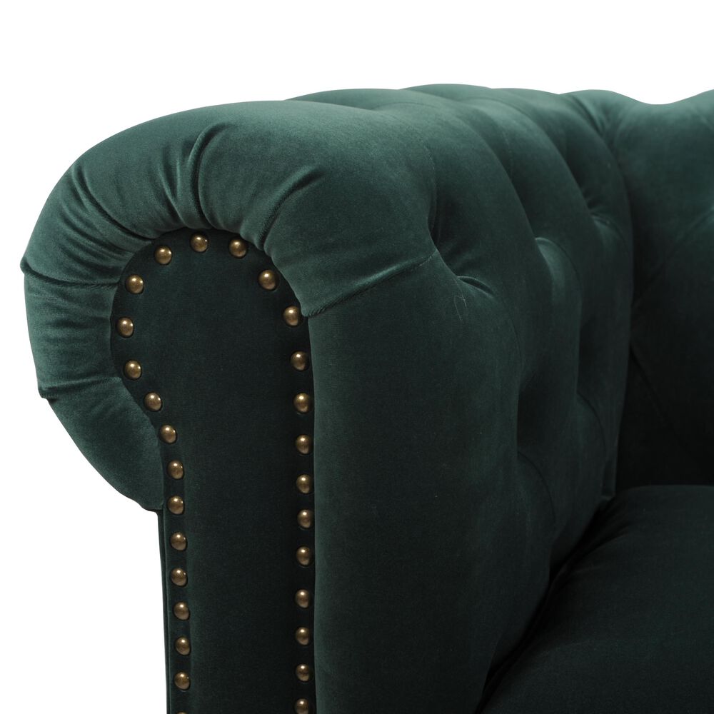 Jennifer Taylor Home Winston Tufted Chesterfield Sofa in Forest Green