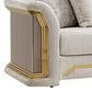 Furniture of America Ospray Stationary Sofa with Accent Pillows in Metallic Taupe, , large