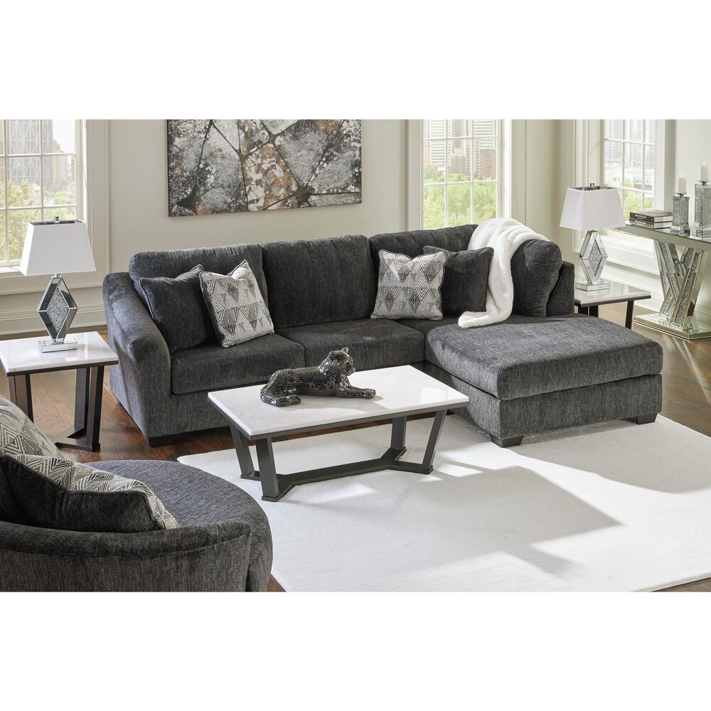 Ashley Biddeford 2-Piece Right Facing Sectional with Chaise in Shadow, , large