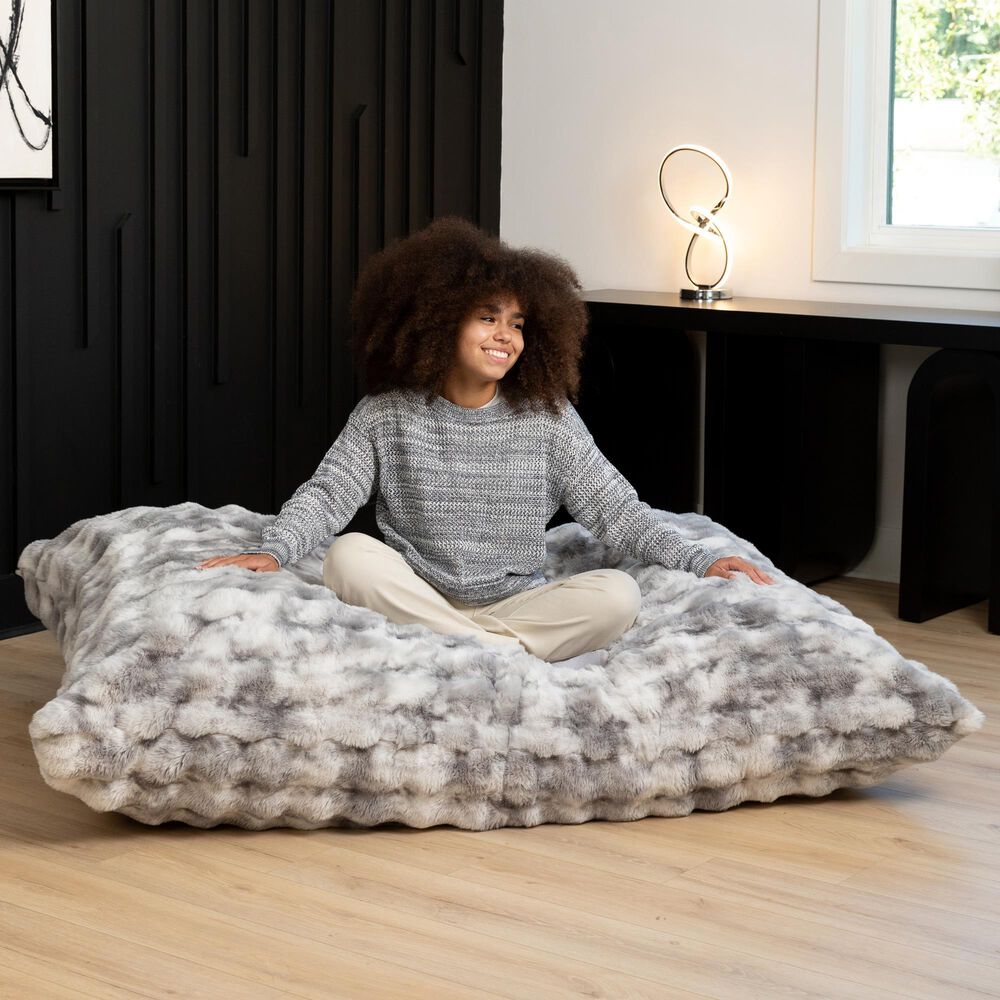 Jaxx LoungePuff Floor Bean Bag Cushion in Phantom Grey, , large