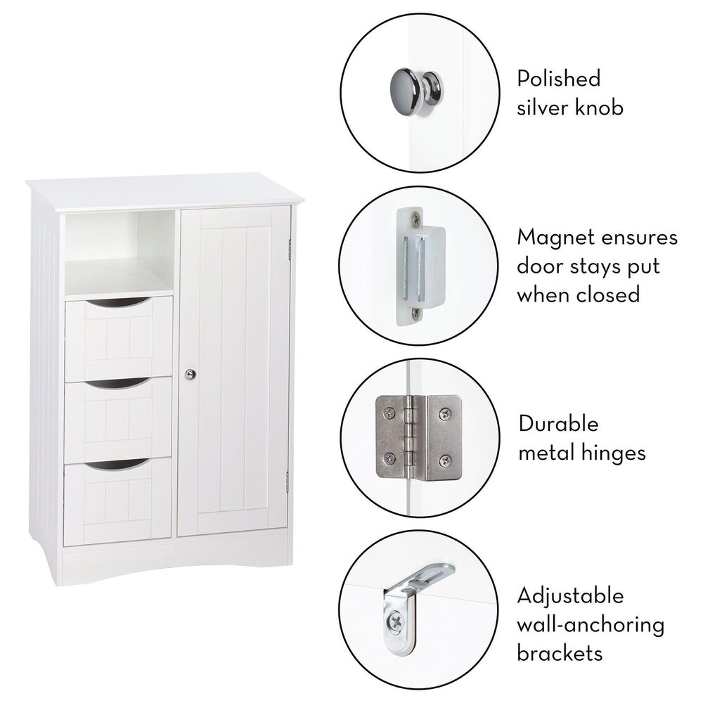 RiverRidge Home Ashland 1-Door Floor Cabinet in White, , large
