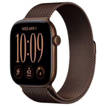 Apple Watch Series 12 (GPS + Cellular) 46mm Dark Bronze Aluminum Case with Dark Bronze Milanese Loop - S/M, , large