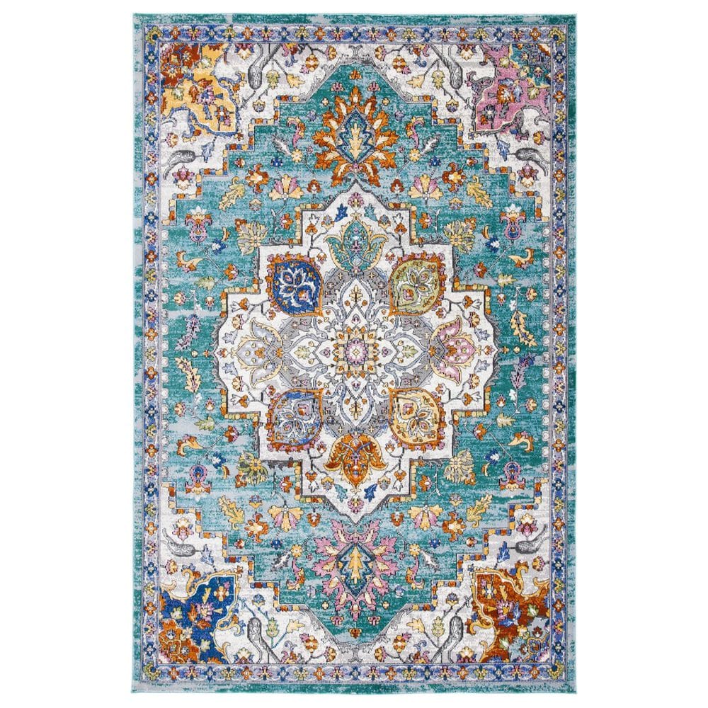 Safavieh Aria 5"1" x 7"6" Turquoise and Ivory Area Rug, , large