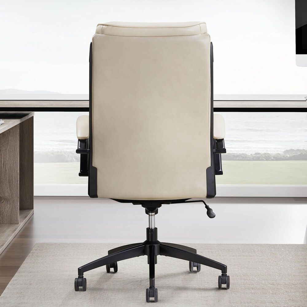 Simeon Collection Leather Desk Chair in Antique Linen, , large