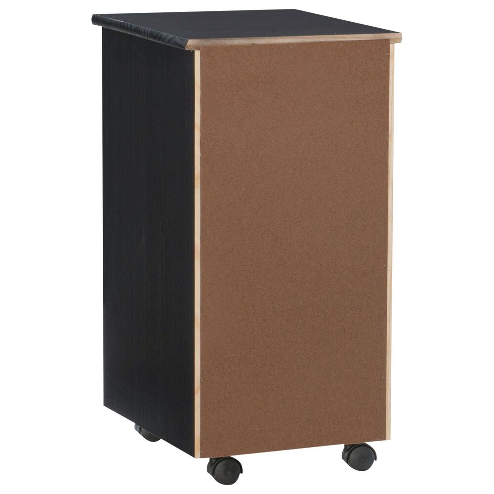 Linon Home Decor Cary 6-Drawer Rolling Cart in Black, , large