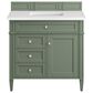 James Martin Vanities Brittany 36" Single Bathroom Vanity in Smokey Celadon with 3 cm White Zeus Quartz Top and Rectangular Sink, , large