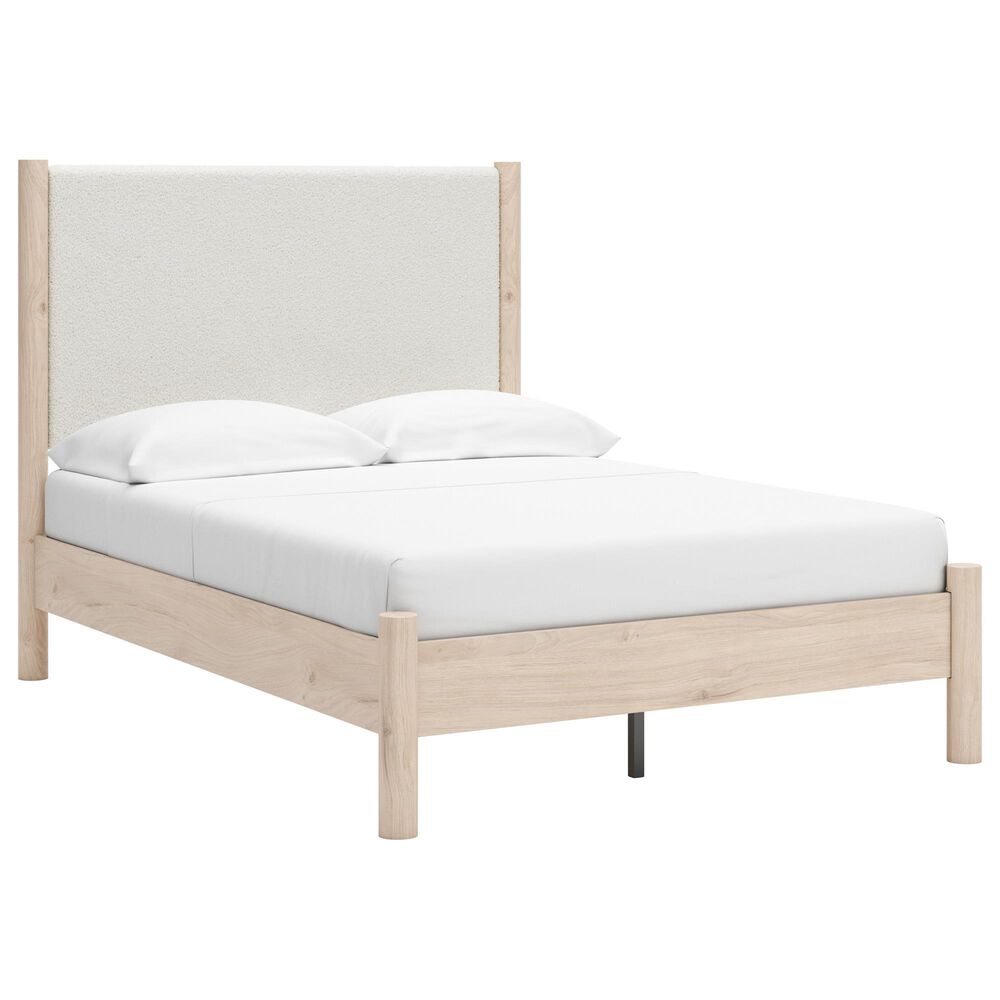 Ashley Cadmori 3-Piece Queen Platform Bed with Two Nightstands Set in Brown and White, , large