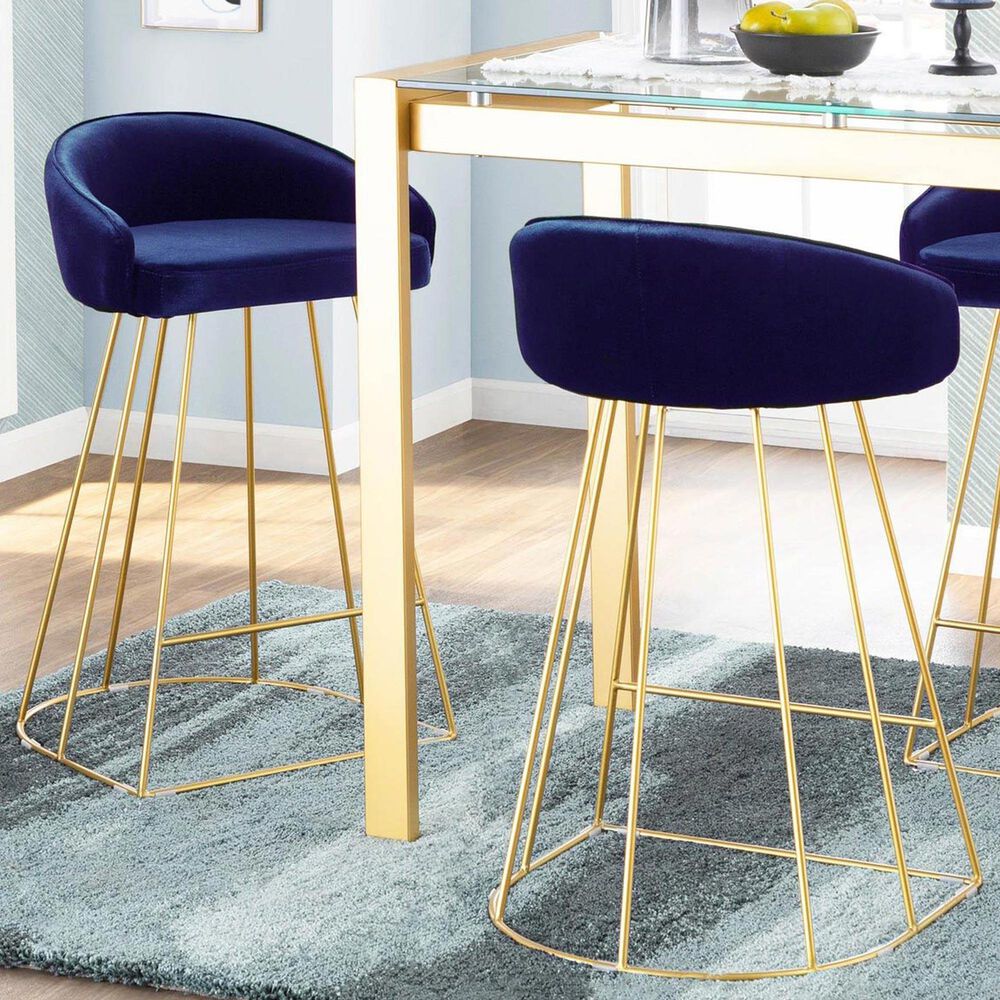 Lumisource Canary Counter Stool in Blue/Gold &#40;Set of 2&#41;, , large