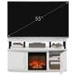 HOMLUX 47" TV Stand with Electric Fireplace and 2 Doors in White and Black, , large