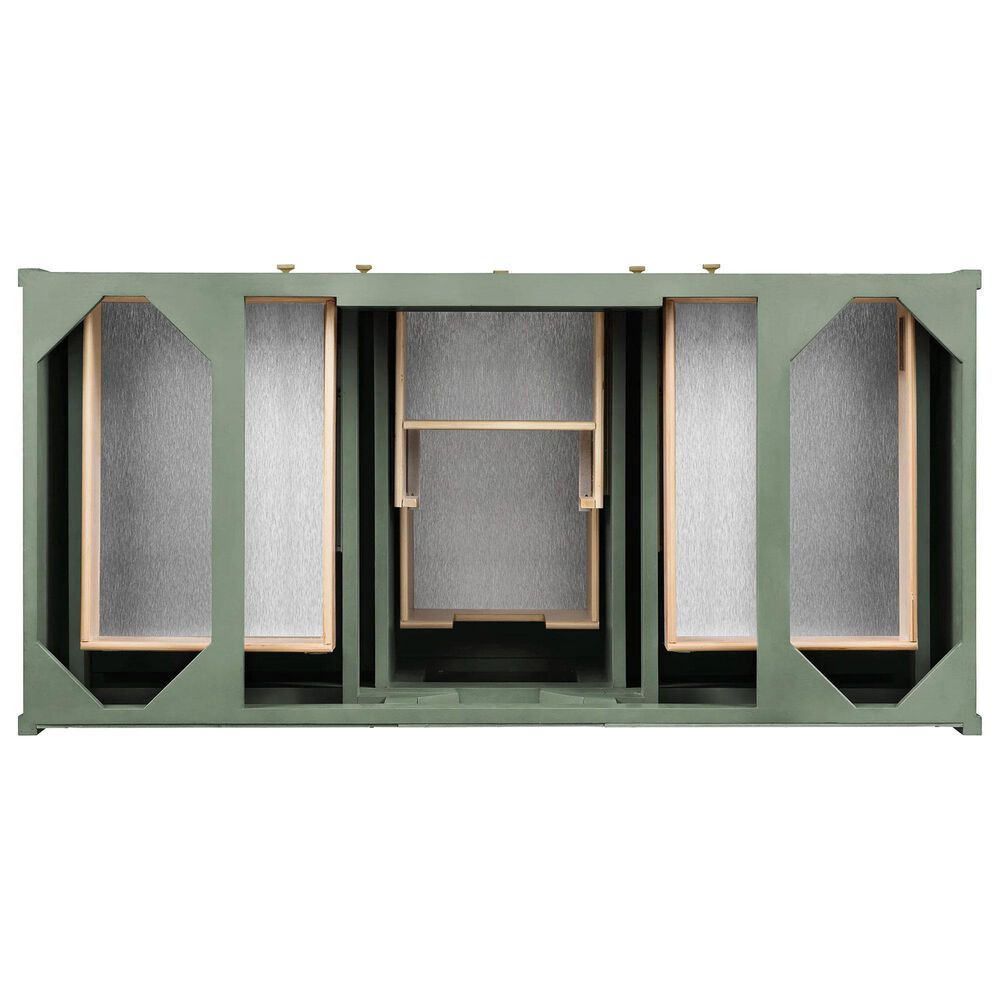 James Martin Vanities Chicago 48&quot; Single Bathroom Vanity in Smokey Celadon with 3 cm Eternal Jasmine Pearl Quartz Top and Rectangular Sink, , large