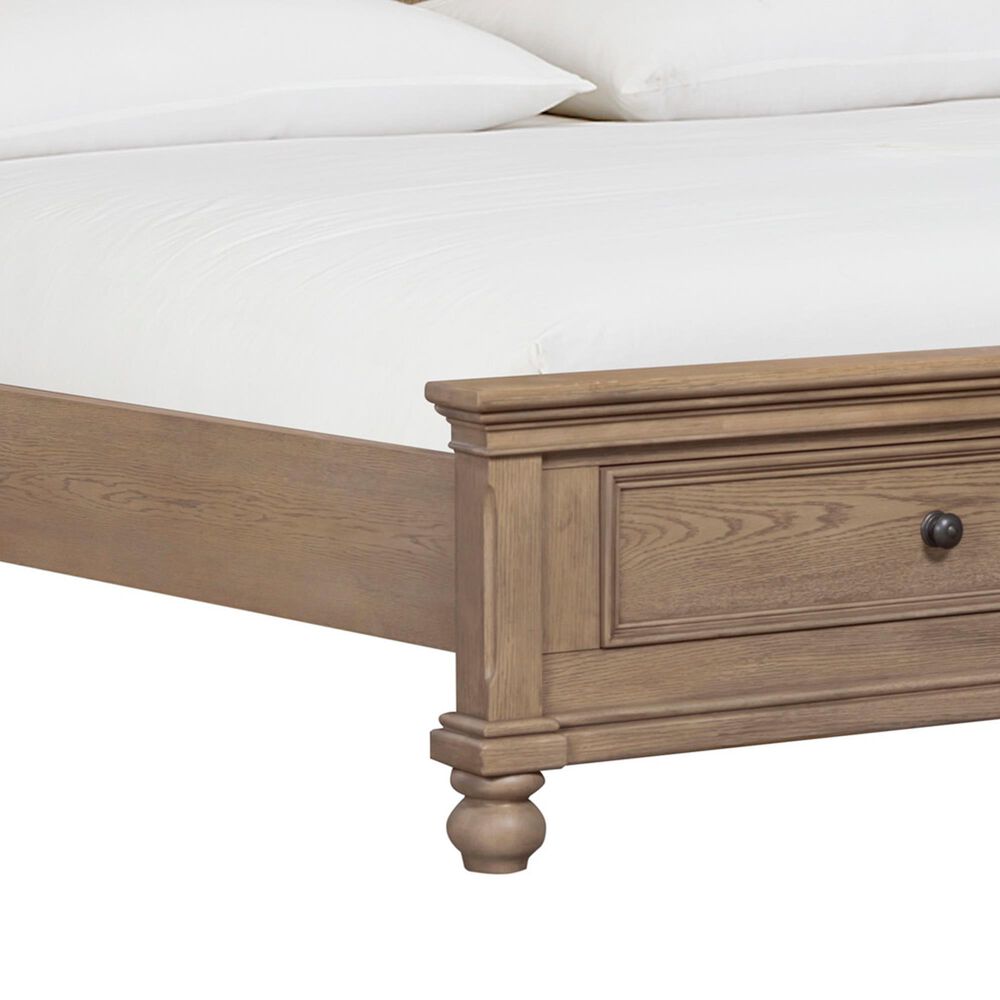 Riva Ridge Oxford Queen Panel Storage Bed in Tan with USB Ports, , large