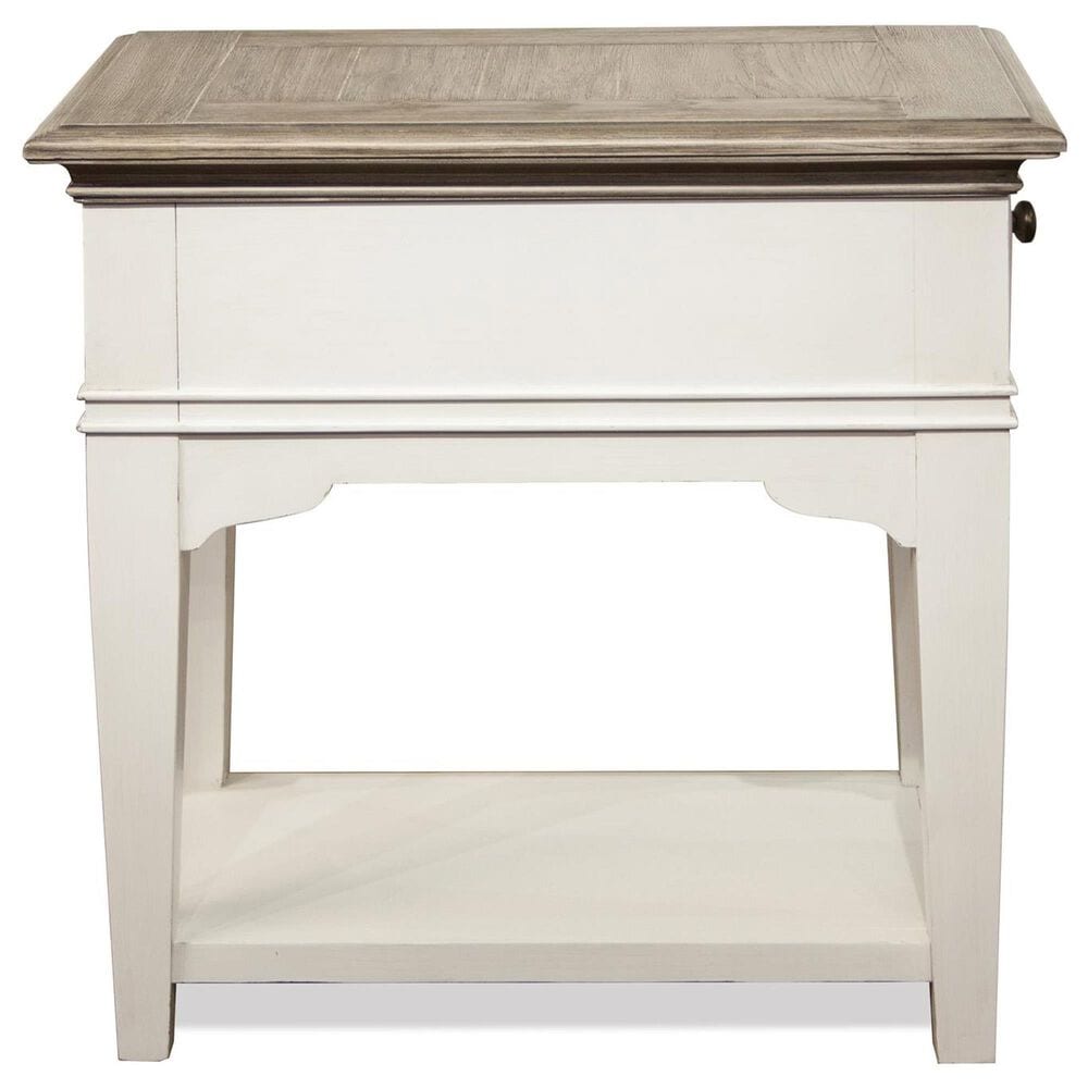 Riverside Furniture Myra 1-Drawer Side Table in Natural and Paperwhite, , large