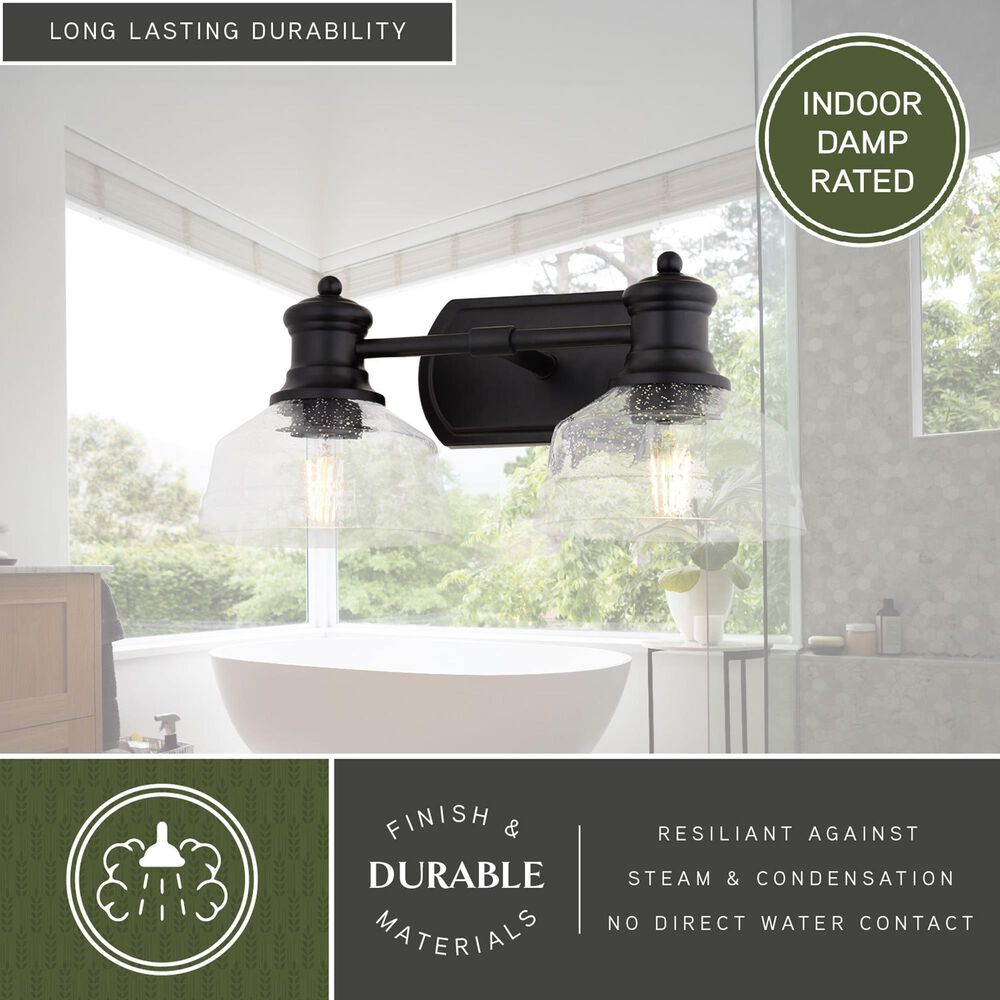 Vaxcel Beloit 2-Light Bathroom Vanity in Matte Black, , large