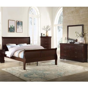 Crown Mark Louis Philip 3-Piece Queen Bedroom Set in Cherry, , large