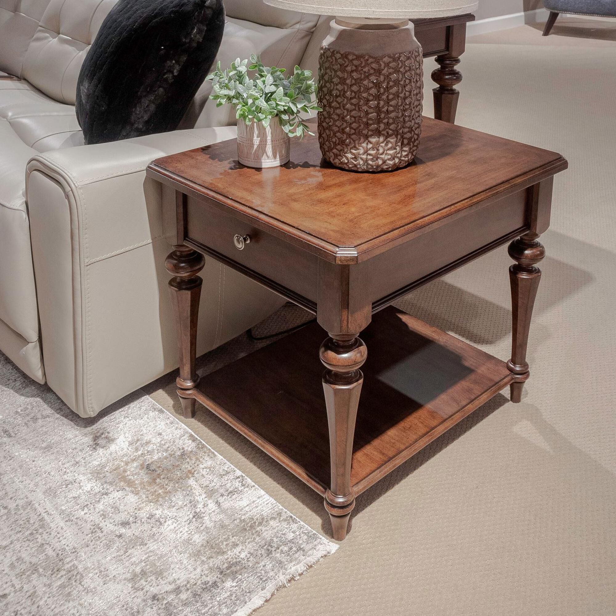 Cherry wood end tables living room discount