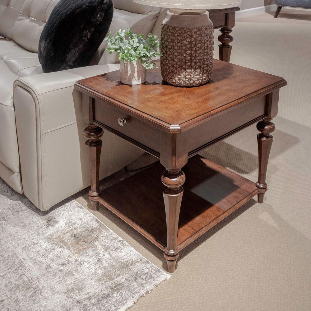 Belle Furnishings Arden Road 1-Drawer End Table in Satin Cherry, , large
