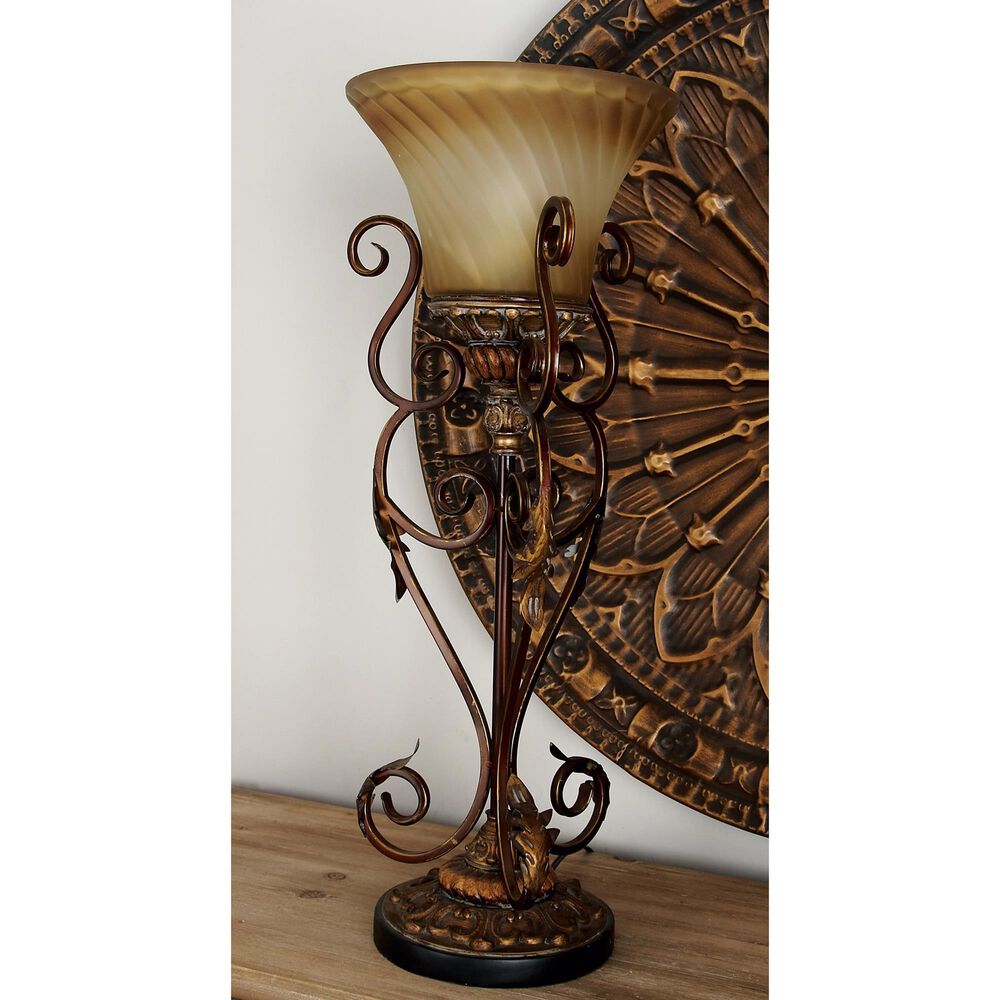 Maple and Jade 29&quot; Mediterranean Uplight in Dark Brown &#40;Set of 2&#41;, , large
