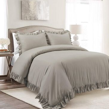 Triangle Home Fashions Reyna 3-Piece Full/Queen Cotton Duvet Cover Set in Gray, , large
