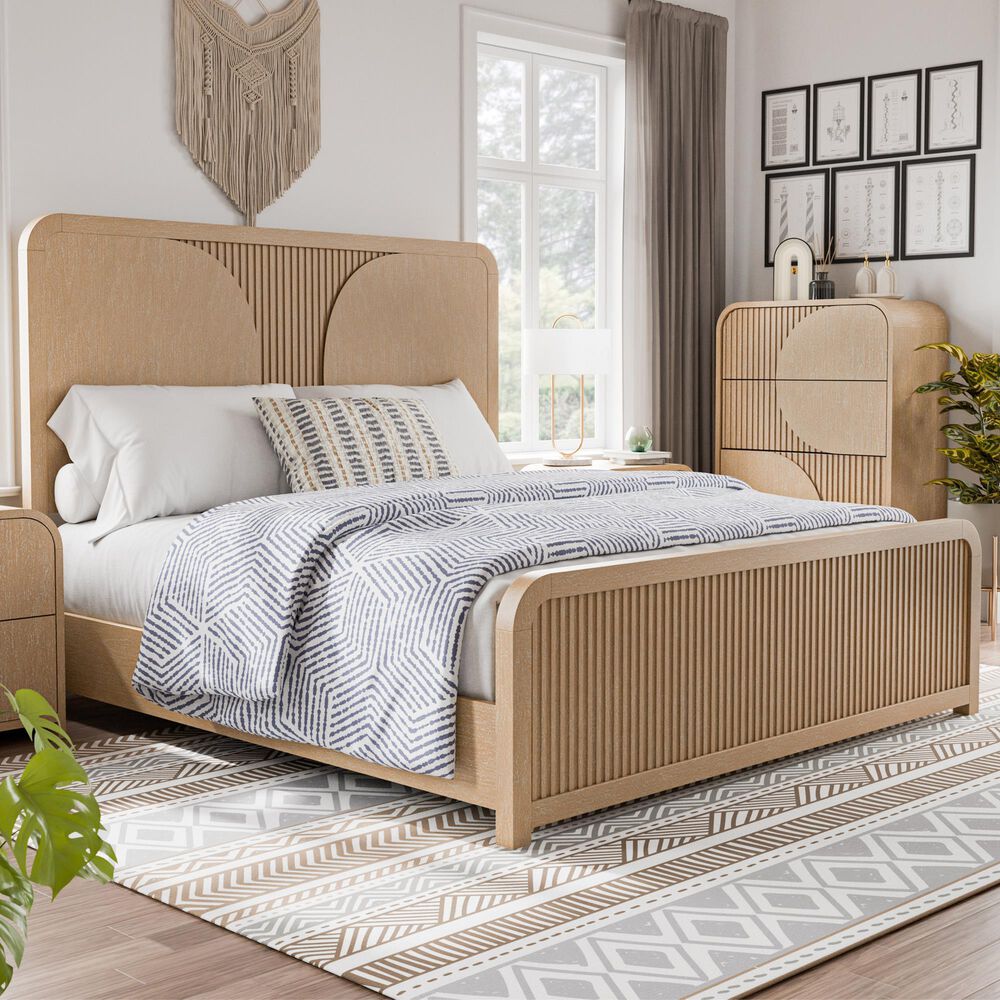 Furniture of America Tangentry Queen Panel Bed in Natural, , large