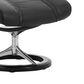 Stressless Wing Large Chair and Ottoman in Paloma Black with Signature Base, , large
