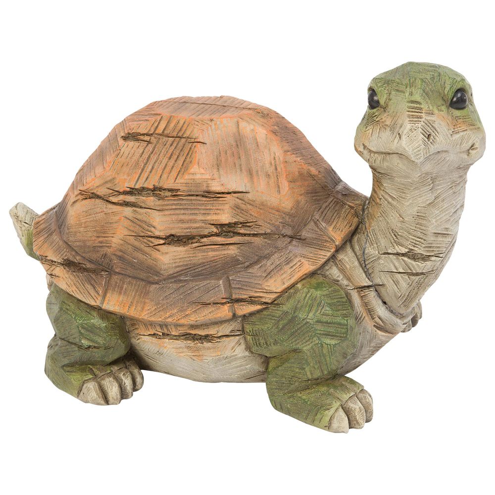 The Gerson Company 14" Turtle Figurine in Green and Brown, , large