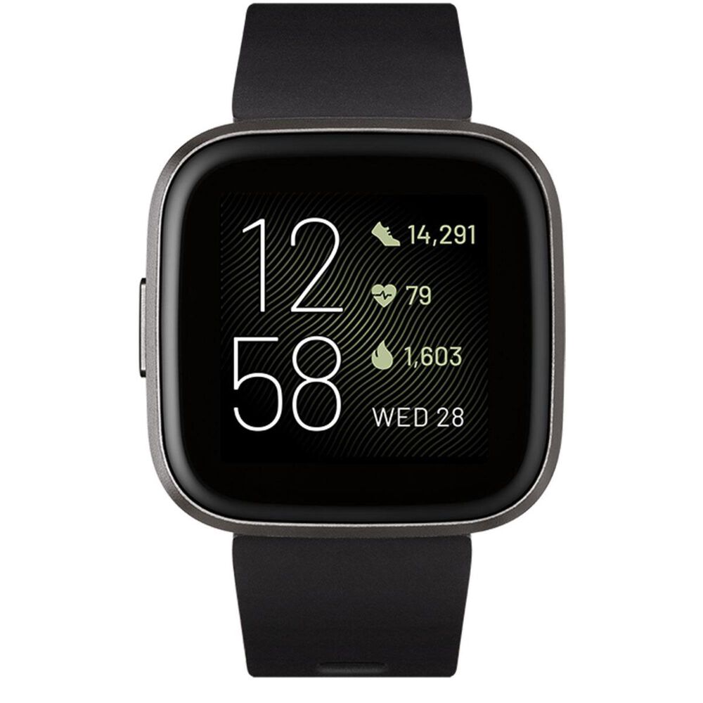 Fitbit Health and Fitness Smartwatch 40mm Carbon Aluminum Case Black Band | NFM