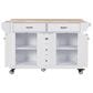 HOMLUX Kitchen Island Cart with Storage Cabinet in White, , large