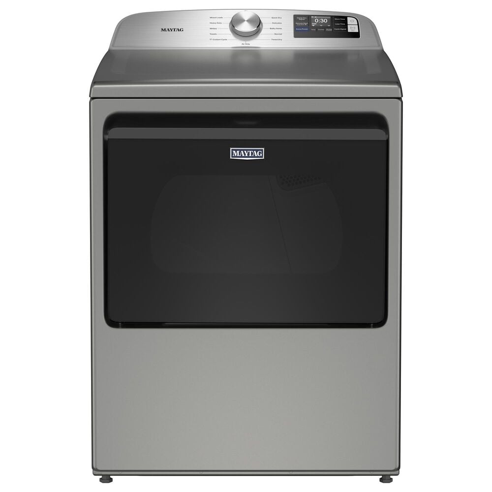 Maytag 7.4 Cu. Ft. Smart Front Load Electric Dryer with Extra Power in Classic Silver, , large