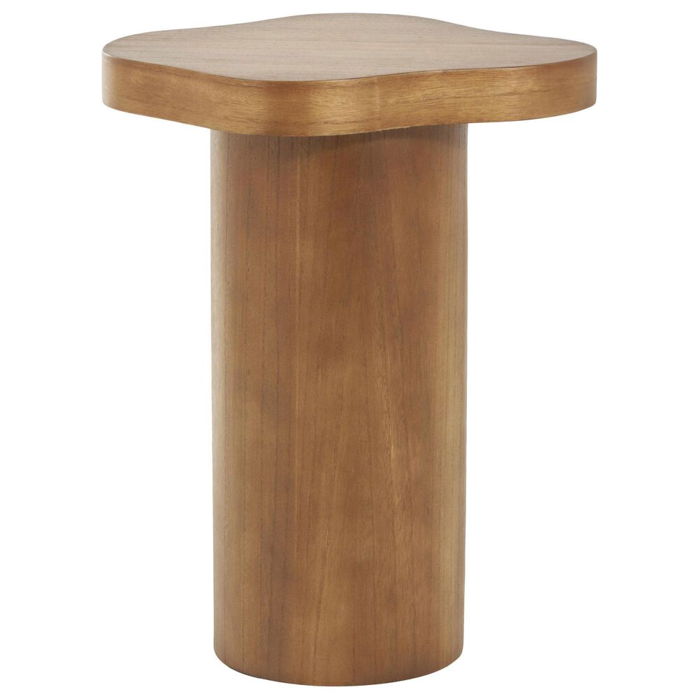 Maple and Jade Pedestal Accent End Table in Brown, , large