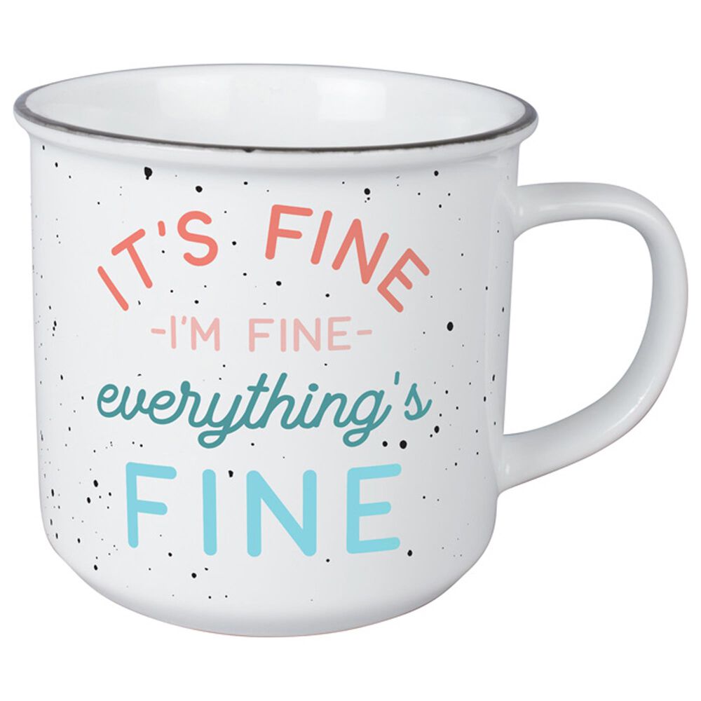 Carson Gifts 13 Oz "Everything"s Fine" Vintage Mug in White, , large