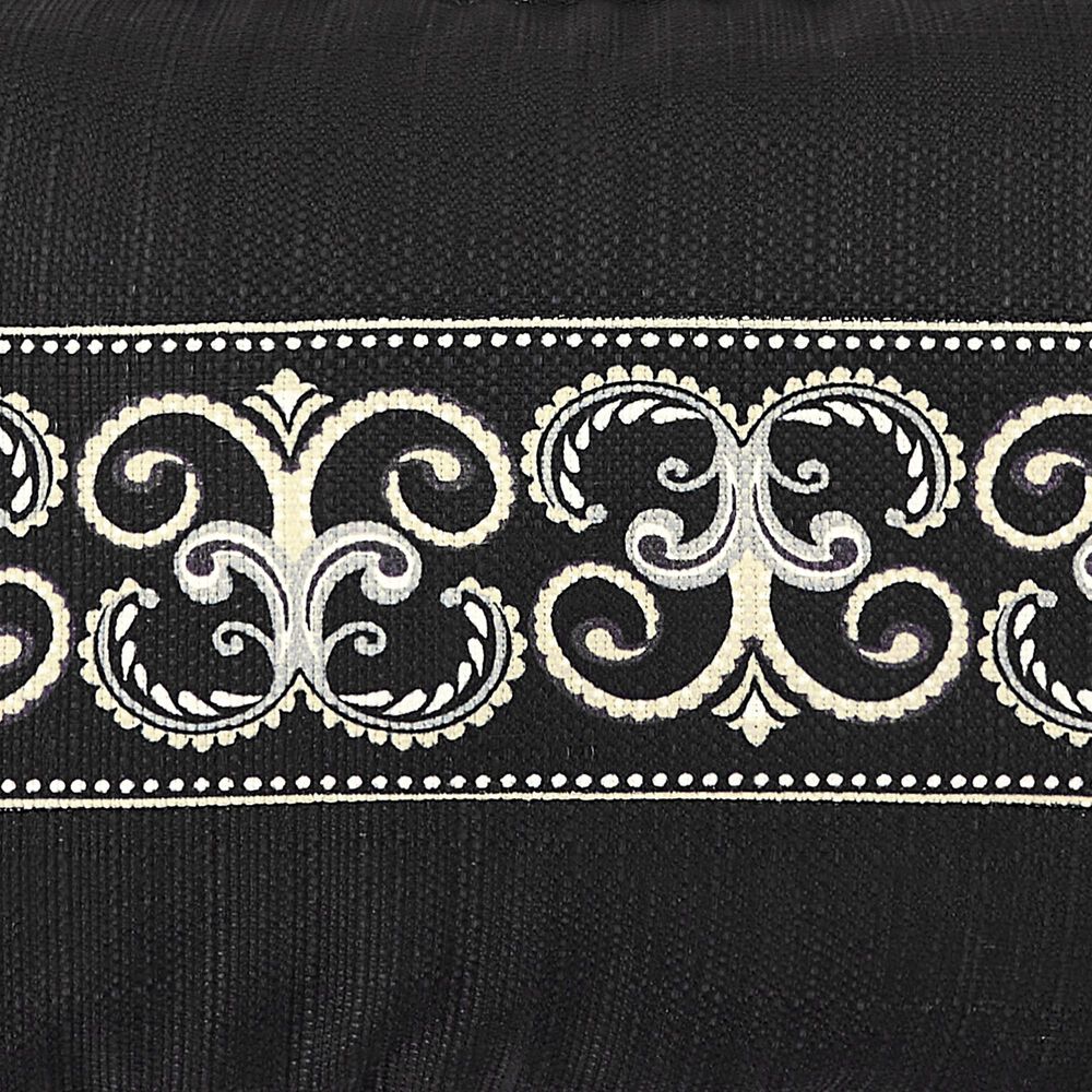 J. Queen New York Messina 12&quot; x 22&quot; Lumbar Pillow in Black and Sliver, , large