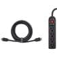 Helios 2-Piece 4 Outlet Surge Protector and 6" Premium High Speed HDMI Cable in Black, , large