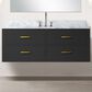 Lexora Home Castor 48" Single Bathroom Vanity in Black with 2 cm White Carrara Marble Top and Rectangular Sink, , large