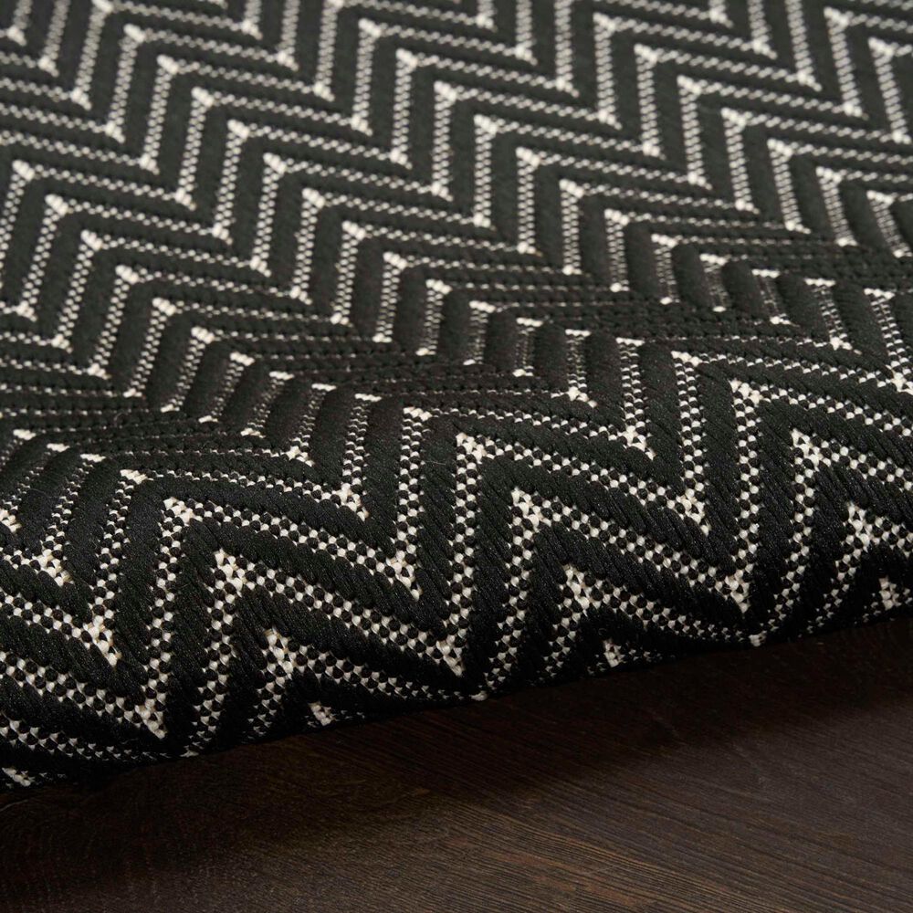 Nourison Horizon HOZ02 Black 10&#39; x 14&#39; Indoor/Outdoor Area Rug, , large