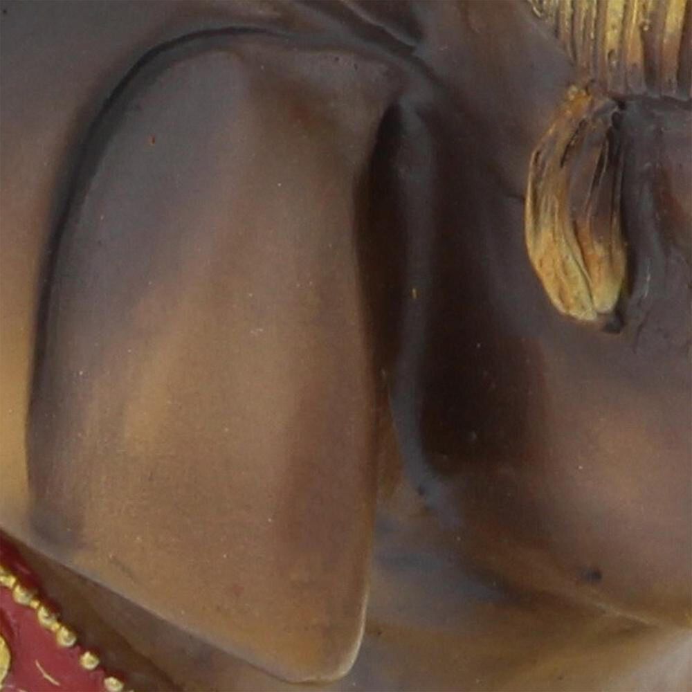 Maple and Jade 18&quot; Elephant Decorative Sculpture in Brown, Gold, Green, Red and Blue, , large