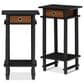 HOMLUX Tall End Table with Bin in Espresso and Black (Set of 2), , large